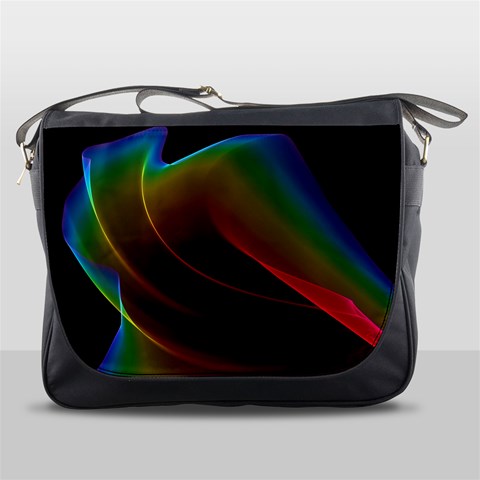 Liquid Rainbow, Abstract Wave Of Cosmic Energy  Messenger Bag from ArtsNow.com Front