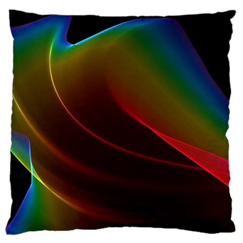 Liquid Rainbow, Abstract Wave Of Cosmic Energy  Large Cushion Case (Single Sided)  from ArtsNow.com Front