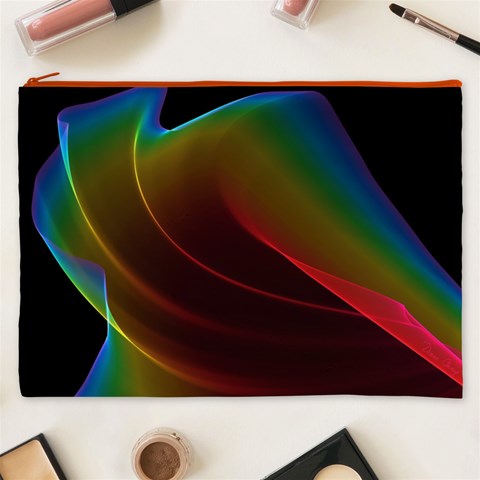 Liquid Rainbow, Abstract Wave Of Cosmic Energy  Cosmetic Bag (XXXL) from ArtsNow.com Front