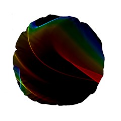 Liquid Rainbow, Abstract Wave Of Cosmic Energy  15  Premium Round Cushion  from ArtsNow.com Front