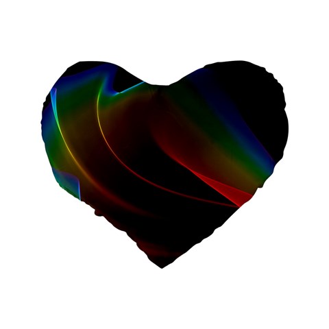 Liquid Rainbow, Abstract Wave Of Cosmic Energy  16  Premium Heart Shape Cushion  from ArtsNow.com Back