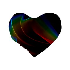 Liquid Rainbow, Abstract Wave Of Cosmic Energy  16  Premium Heart Shape Cushion  from ArtsNow.com Back