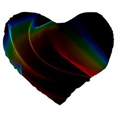 Liquid Rainbow, Abstract Wave Of Cosmic Energy  19  Premium Heart Shape Cushion from ArtsNow.com Front