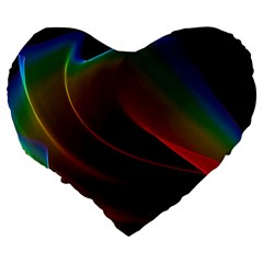 Liquid Rainbow, Abstract Wave Of Cosmic Energy  19  Premium Heart Shape Cushion from ArtsNow.com Back