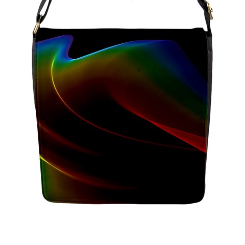 Liquid Rainbow, Abstract Wave Of Cosmic Energy  Flap Closure Messenger Bag (Large) from ArtsNow.com Front