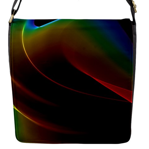 Liquid Rainbow, Abstract Wave Of Cosmic Energy  Flap Closure Messenger Bag (Small) from ArtsNow.com Front