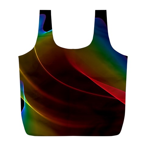 Liquid Rainbow, Abstract Wave Of Cosmic Energy  Reusable Bag (L) from ArtsNow.com Front