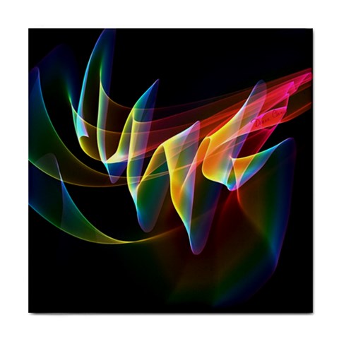 Northern Lights, Abstract Rainbow Aurora Ceramic Tile from ArtsNow.com Front