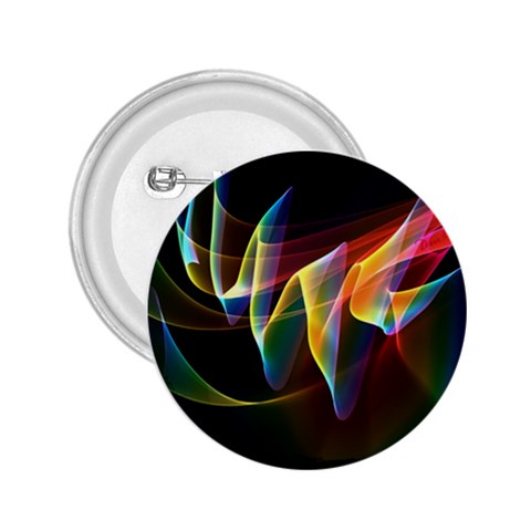 Northern Lights, Abstract Rainbow Aurora 2.25  Button from ArtsNow.com Front