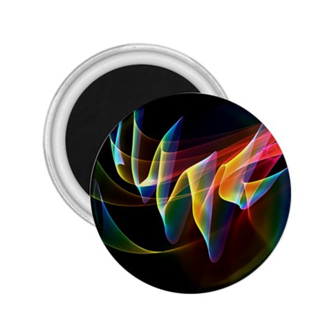 Northern Lights, Abstract Rainbow Aurora 2.25  Button Magnet from ArtsNow.com Front