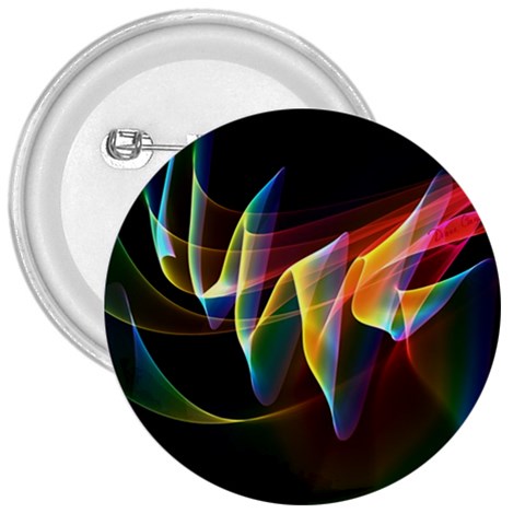 Northern Lights, Abstract Rainbow Aurora 3  Button from ArtsNow.com Front