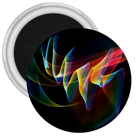 Northern Lights, Abstract Rainbow Aurora 3  Button Magnet from ArtsNow.com Front