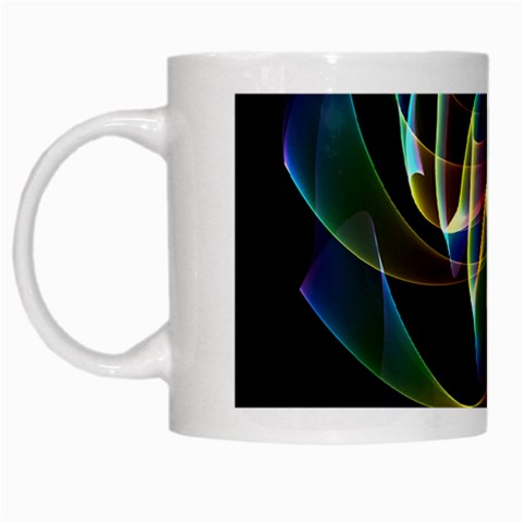 Northern Lights, Abstract Rainbow Aurora White Coffee Mug from ArtsNow.com Left