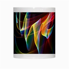 Northern Lights, Abstract Rainbow Aurora White Coffee Mug from ArtsNow.com Center