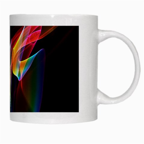 Northern Lights, Abstract Rainbow Aurora White Coffee Mug from ArtsNow.com Right