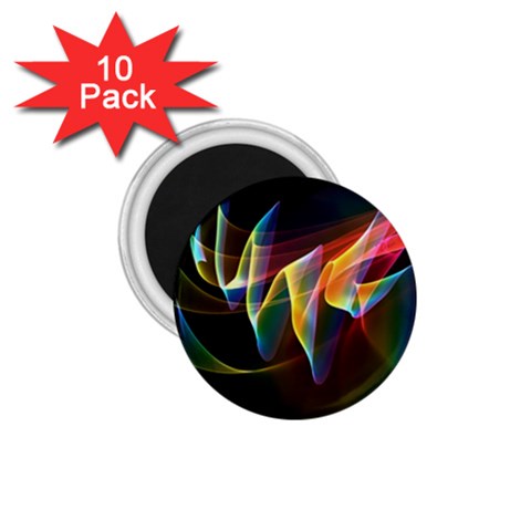 Northern Lights, Abstract Rainbow Aurora 1.75  Button Magnet (10 pack) from ArtsNow.com Front