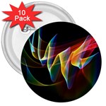 Northern Lights, Abstract Rainbow Aurora 3  Button (10 pack)