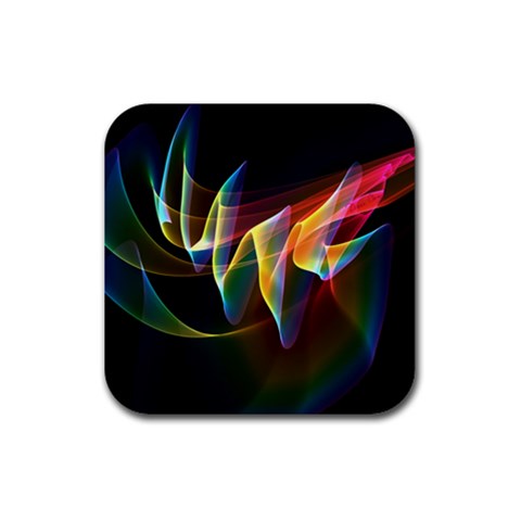 Northern Lights, Abstract Rainbow Aurora Drink Coaster (Square) from ArtsNow.com Front