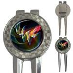 Northern Lights, Abstract Rainbow Aurora Golf Pitchfork & Ball Marker