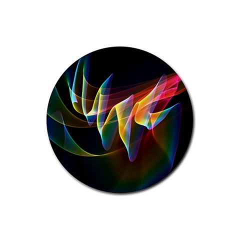 Northern Lights, Abstract Rainbow Aurora Drink Coaster (Round) from ArtsNow.com Front