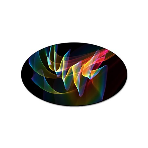 Northern Lights, Abstract Rainbow Aurora Sticker (Oval) from ArtsNow.com Front