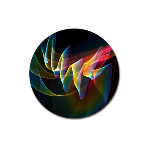 Northern Lights, Abstract Rainbow Aurora Magnet 3  (Round) from ArtsNow.com Front