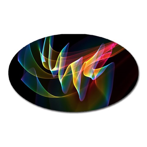 Northern Lights, Abstract Rainbow Aurora Magnet (Oval) from ArtsNow.com Front