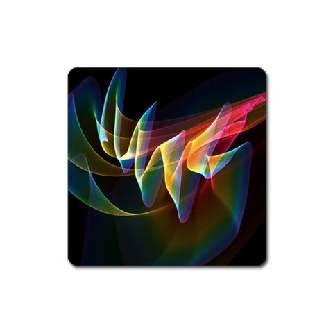 Northern Lights, Abstract Rainbow Aurora Magnet (Square) from ArtsNow.com Front