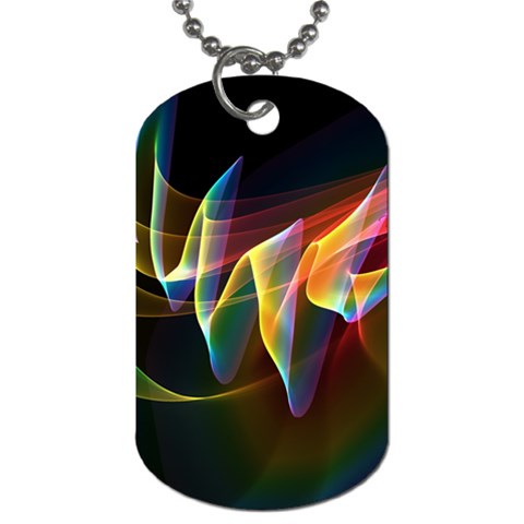 Northern Lights, Abstract Rainbow Aurora Dog Tag (One Sided) from ArtsNow.com Front