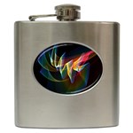 Northern Lights, Abstract Rainbow Aurora Hip Flask