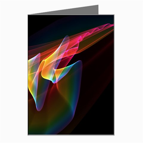 Northern Lights, Abstract Rainbow Aurora Greeting Card from ArtsNow.com Left