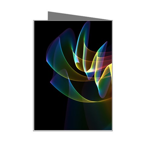 Northern Lights, Abstract Rainbow Aurora Mini Greeting Card from ArtsNow.com Right