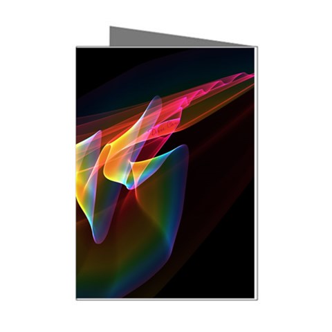 Northern Lights, Abstract Rainbow Aurora Mini Greeting Card (8 Pack) from ArtsNow.com Left