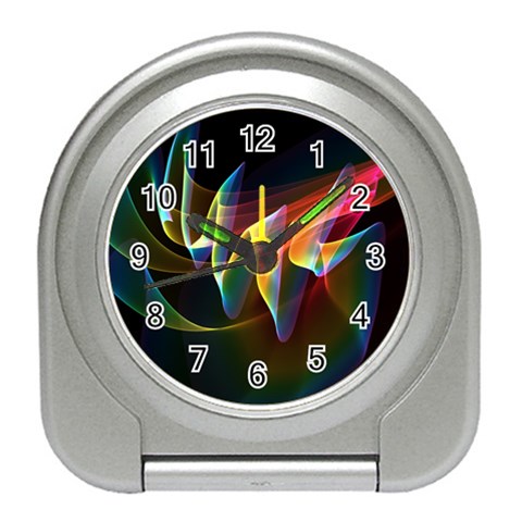 Northern Lights, Abstract Rainbow Aurora Desk Alarm Clock from ArtsNow.com Front