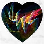 Northern Lights, Abstract Rainbow Aurora Jigsaw Puzzle (Heart)