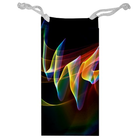 Northern Lights, Abstract Rainbow Aurora Jewelry Bag from ArtsNow.com Front