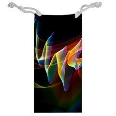 Northern Lights, Abstract Rainbow Aurora Jewelry Bag from ArtsNow.com Back