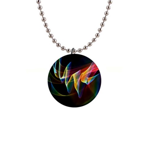 Northern Lights, Abstract Rainbow Aurora Button Necklace from ArtsNow.com Front