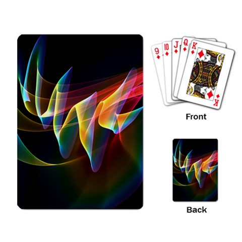 Northern Lights, Abstract Rainbow Aurora Playing Cards Single Design from ArtsNow.com Back