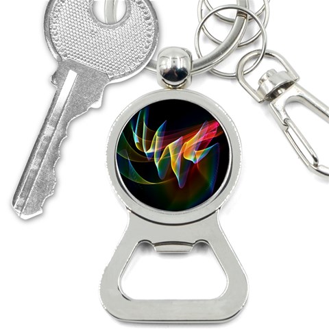 Northern Lights, Abstract Rainbow Aurora Bottle Opener Key Chain from ArtsNow.com Front