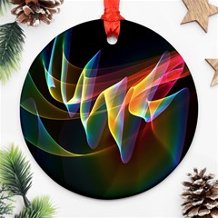 Northern Lights, Abstract Rainbow Aurora Round Ornament (Two Sides) from ArtsNow.com Front