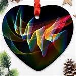 Northern Lights, Abstract Rainbow Aurora Heart Ornament (Two Sides)