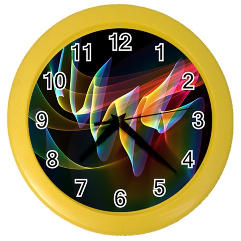 Northern Lights, Abstract Rainbow Aurora Wall Clock (Color) from ArtsNow.com Front