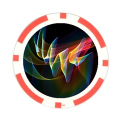 Northern Lights, Abstract Rainbow Aurora Poker Chip from ArtsNow.com Front