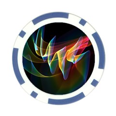 Northern Lights, Abstract Rainbow Aurora Poker Chip from ArtsNow.com Front