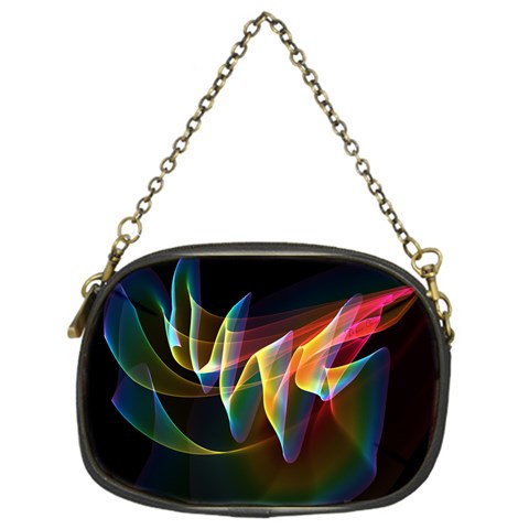 Northern Lights, Abstract Rainbow Aurora Chain Purse (One Side) from ArtsNow.com Front