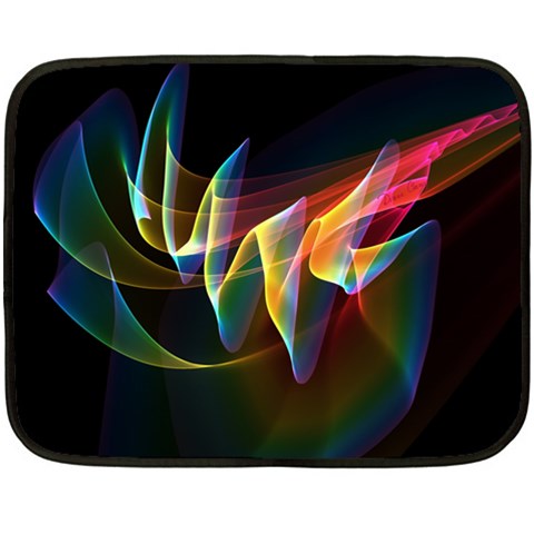 Northern Lights, Abstract Rainbow Aurora Mini Fleece Blanket (Two Sided) from ArtsNow.com 35 x27  Blanket Front