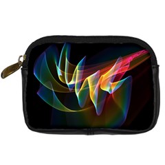 Northern Lights, Abstract Rainbow Aurora Digital Camera Leather Case from ArtsNow.com Front