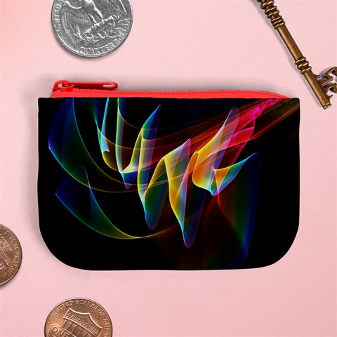 Northern Lights, Abstract Rainbow Aurora Coin Change Purse from ArtsNow.com Front