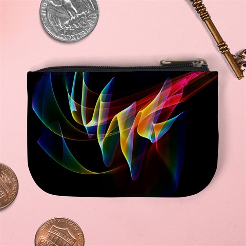 Northern Lights, Abstract Rainbow Aurora Coin Change Purse from ArtsNow.com Back